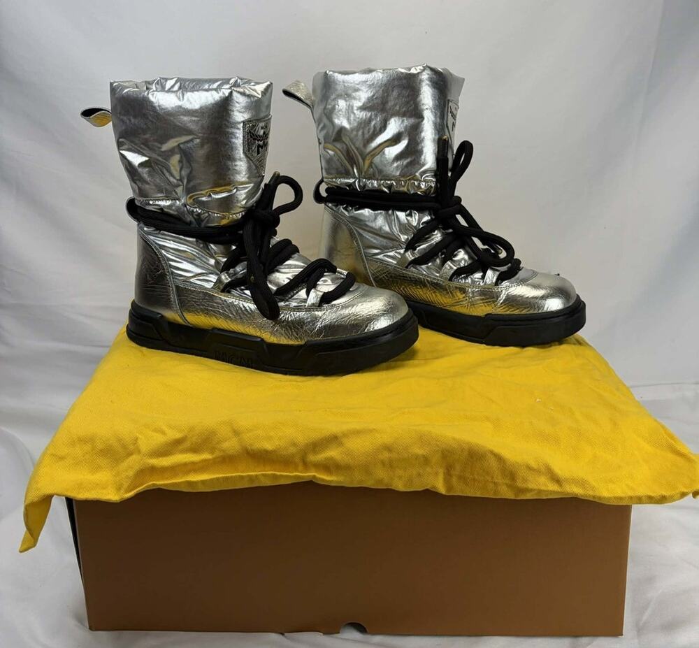MCM Skyward Ankle Boots in Metallic Calf Leather SPB JA-361576